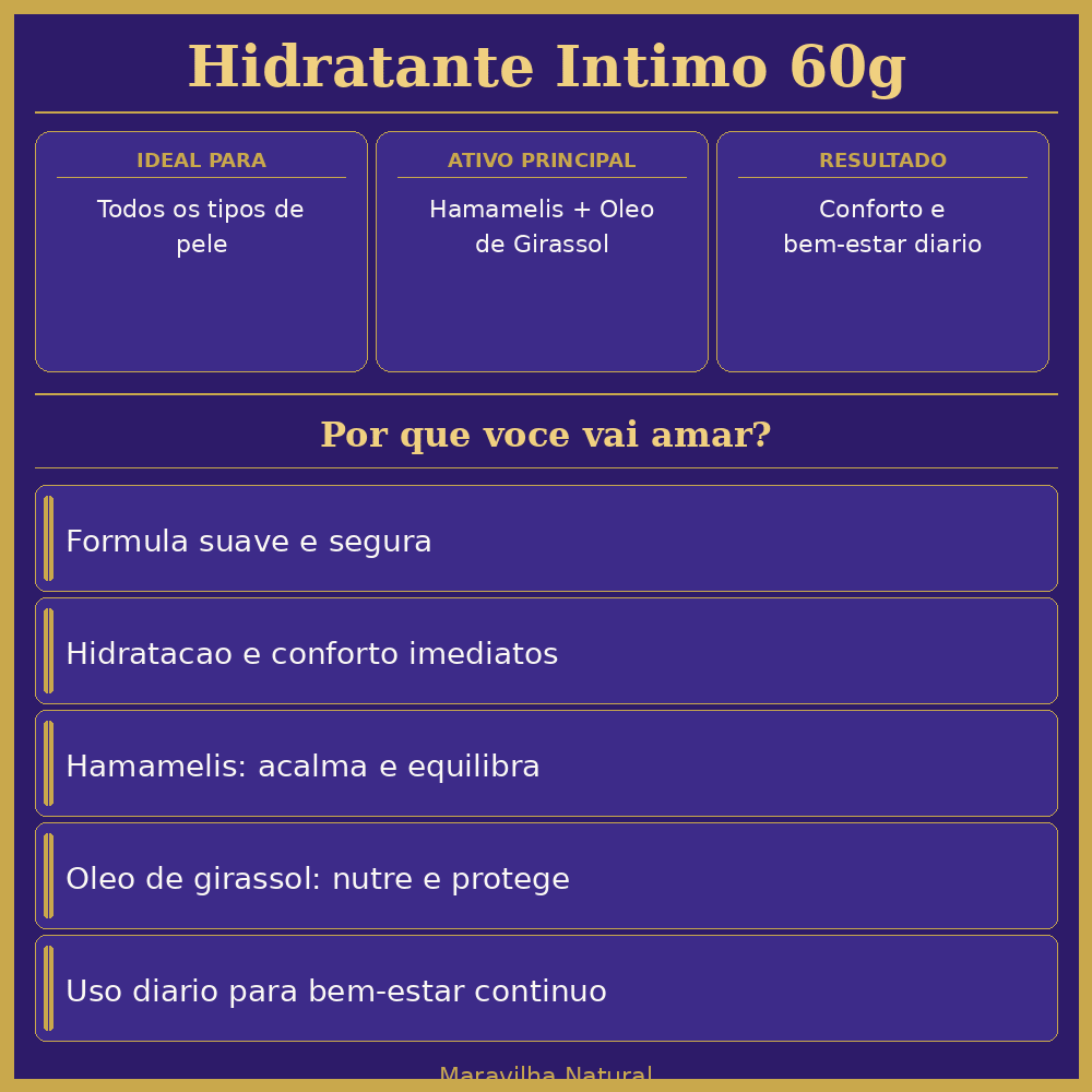 Hidratante Íntimo 60g - Maravilha